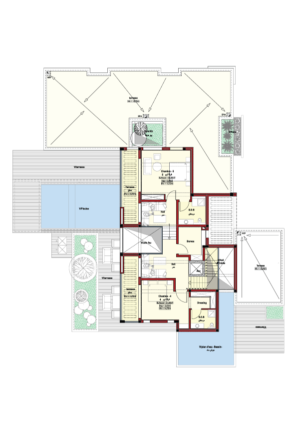 luxury-villa-for-sale-marrakech-a-etage Plan GF luxury villas A with swimming pool for sale in Marrakech