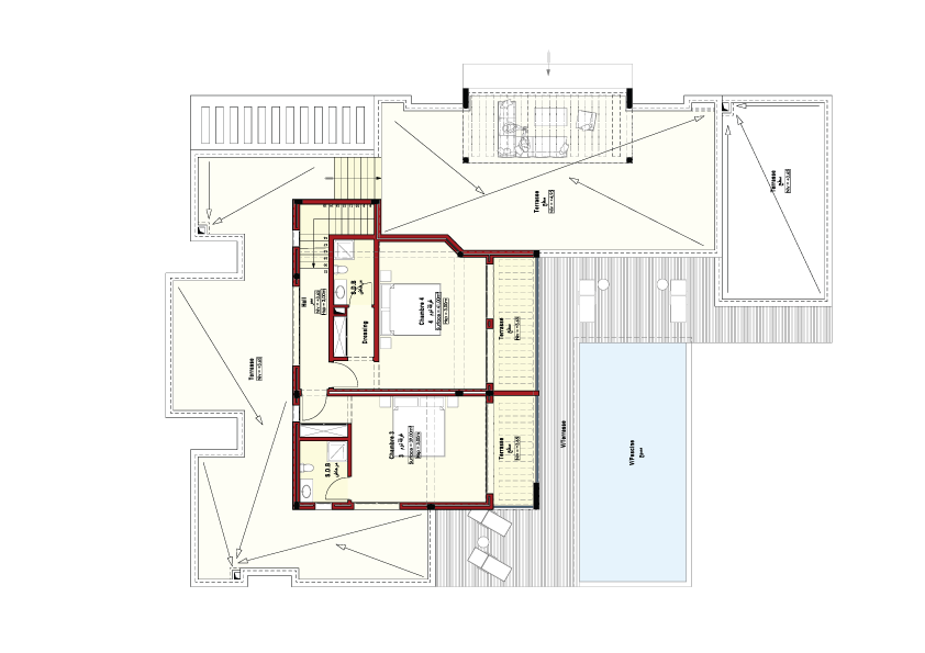 luxury-villa-for-sale-marrakech-c-etage Plan GF luxury villas C with swimming pool for sale in Marrakech
